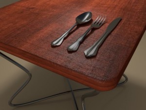 tableware spoon fork knife 3D 模型