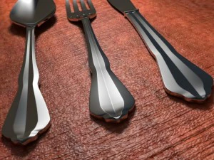 tableware spoon fork knife 3D Model