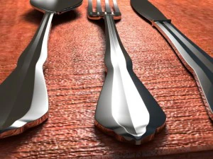 tableware spoon fork knife 3D Model