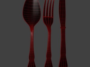 tableware spoon fork knife 3D 模型