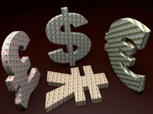 currency simbols textured 3D Model