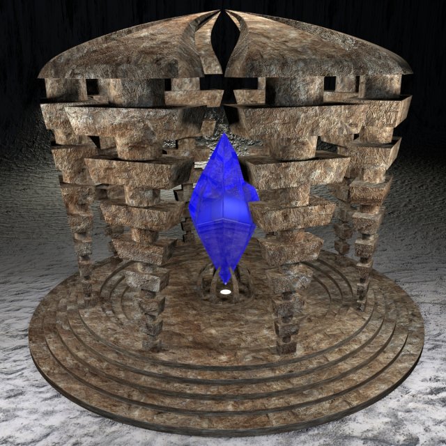 temple of crystall 3D Model .c4d .max .obj .3ds .fbx .stl .blend 