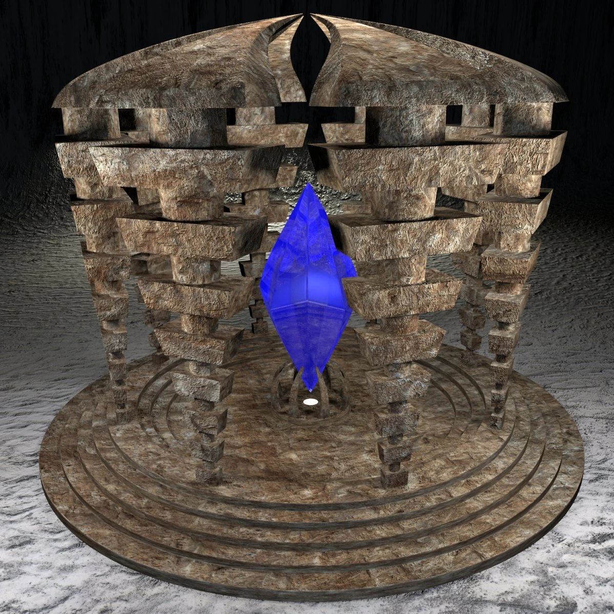 temple of crystall 3D Model .c4d .max .obj .3ds .fbx .stl .blend 