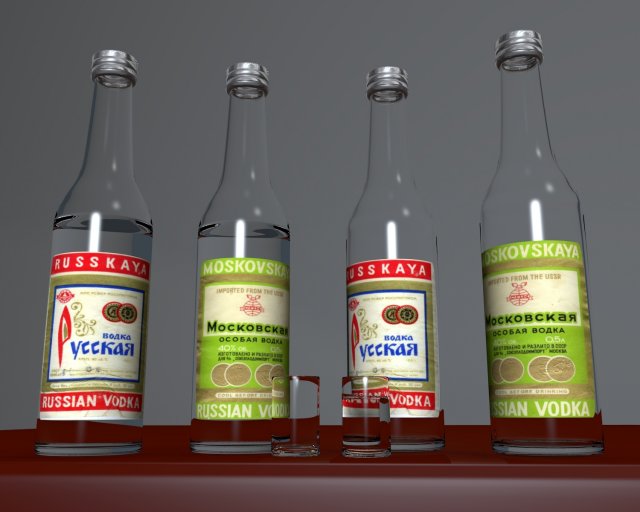 russian vodka Model 3D .c4d .max .obj .3ds .fbx .stl .blend 