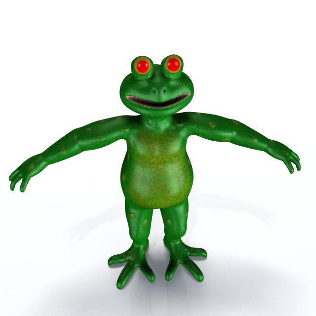 cartoon frog Model 3D .c4d .max .obj .3ds .fbx .stl .blend