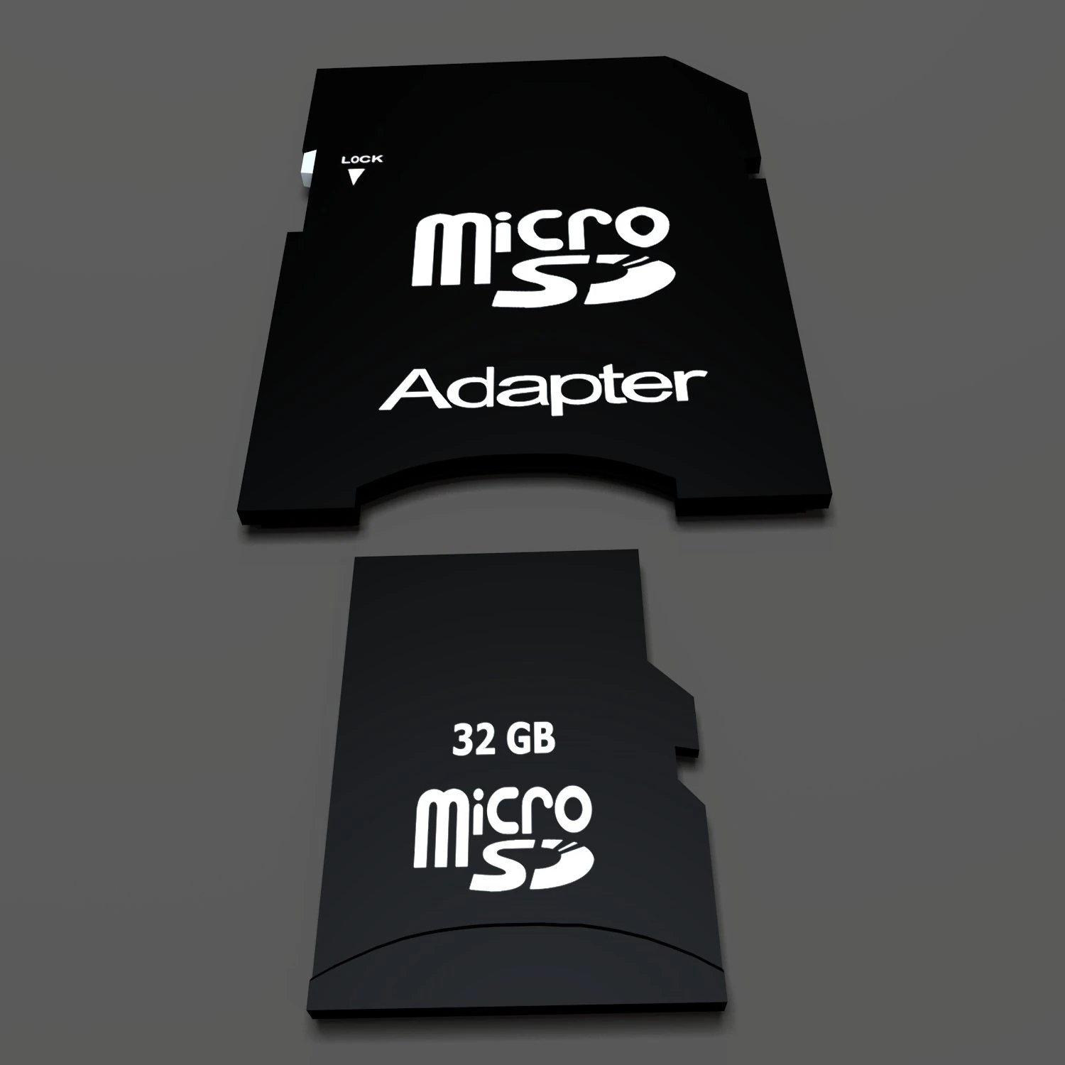 sd card and adapter 3D Model .c4d .max .obj .3ds .fbx .stl .blend