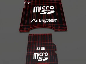sd card and adapter 3D Model
