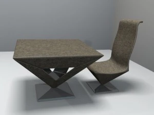 pyramid table and chair 3D Model