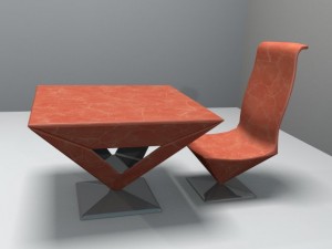 pyramid table and chair 3D Model