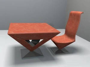 pyramid table and chair 3D Model