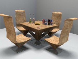 pyramid table and chair 3D Model