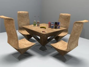 pyramid table and chair 3D Model