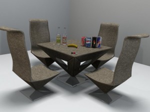 pyramid table and chair 3D Model
