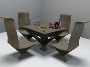 pyramid table and chair 3D Model