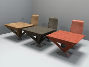 pyramid table and chair 3D Model
