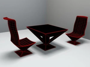 pyramid table and chair 3D Model