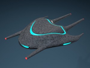 alien spaceship Model 3D