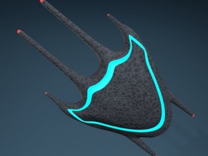 alien spaceship Model 3D
