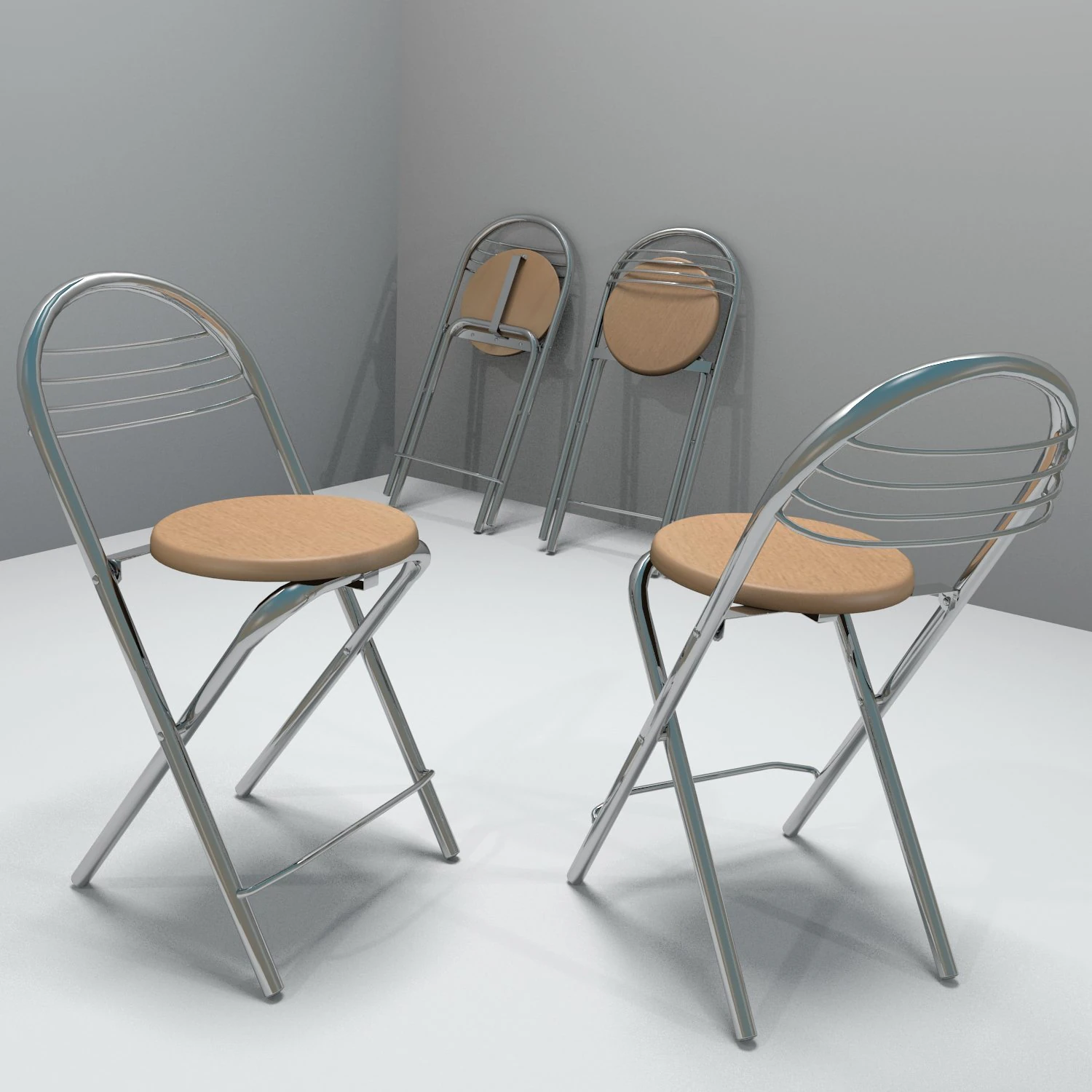 kitchen stool 3D Model .c4d .max .obj .3ds .fbx .stl .blend 