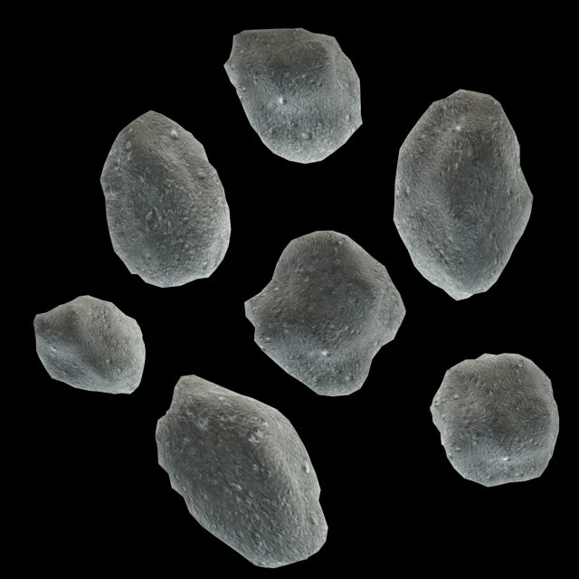 asteroids lowpoly 3D 模型 .c4d .max .obj .3ds .fbx .stl .blend 