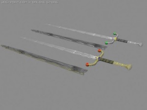 twin hand and a half swords 3D Model