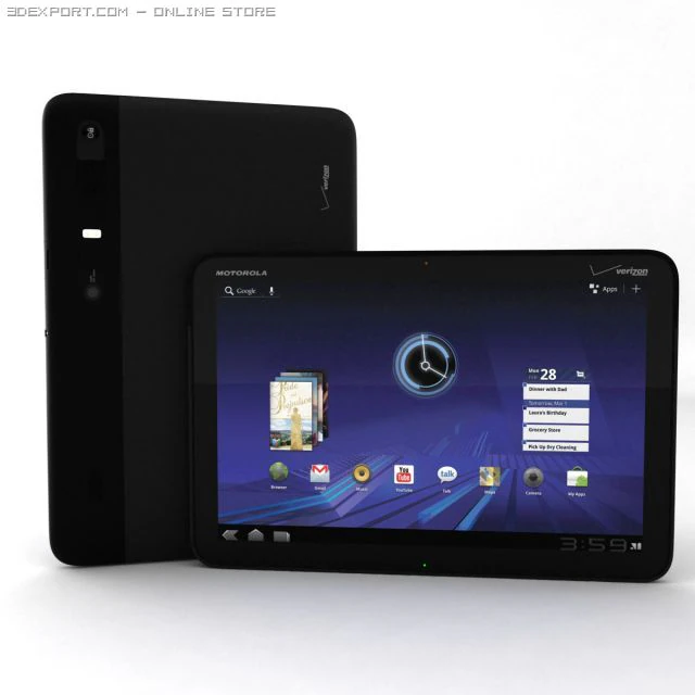 motorola xoom 3D Model .c4d .max .obj .3ds .fbx .stl .blend 