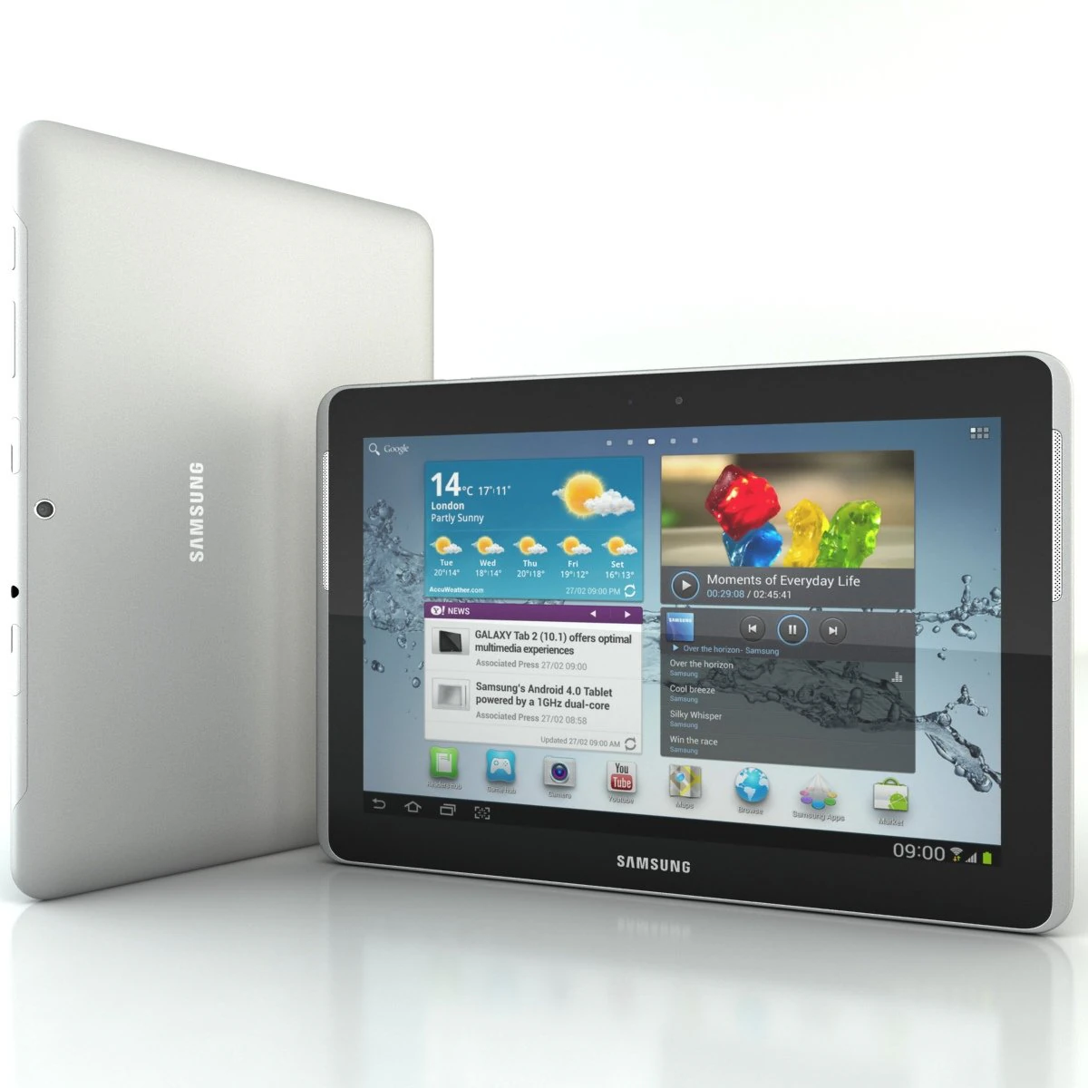 samsung galaxy tab 2 101 tablet 3D Model .c4d .max .obj .3ds .fbx .stl .blend 