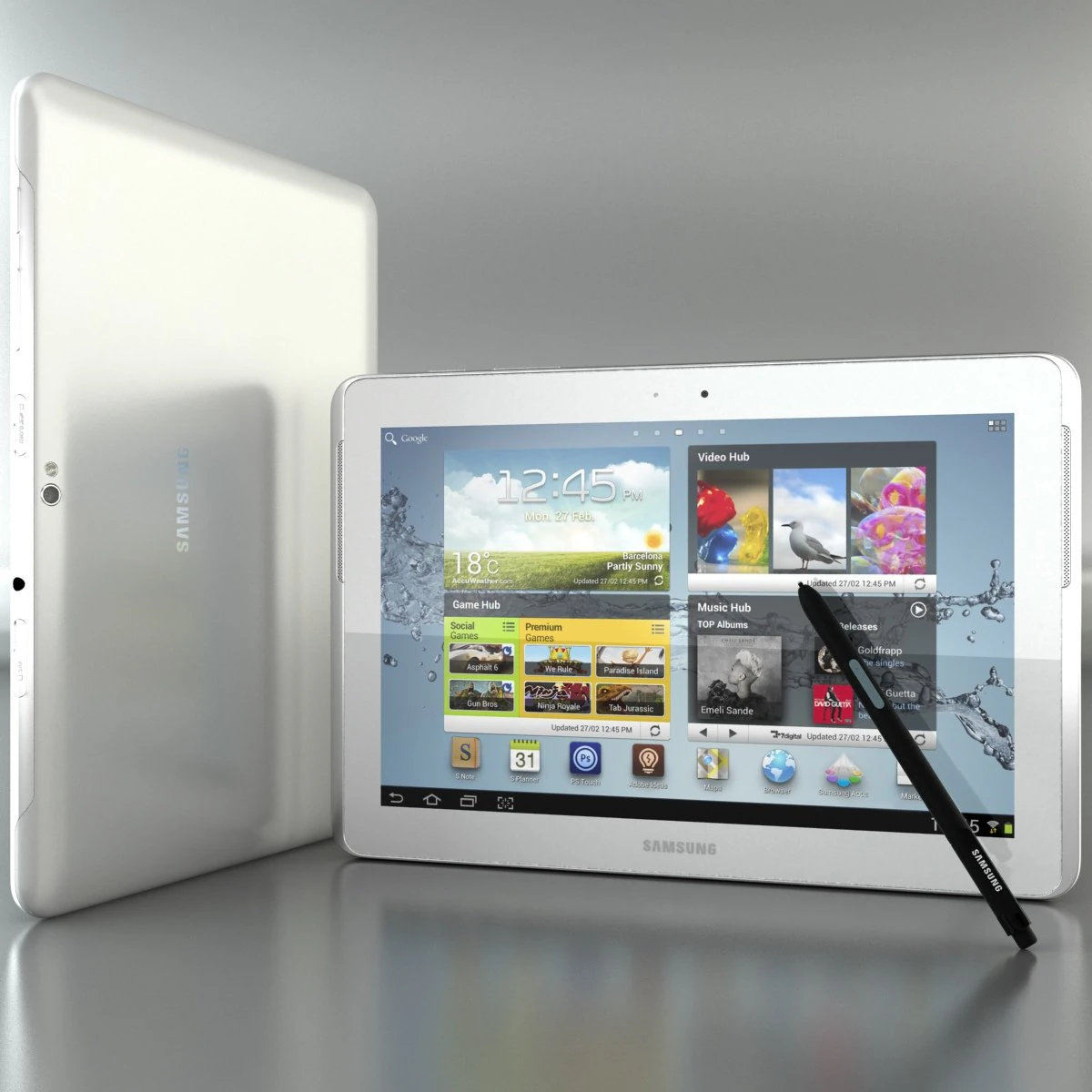 samsung galaxy note 101 3D Model .c4d .max .obj .3ds .fbx .stl .blend 
