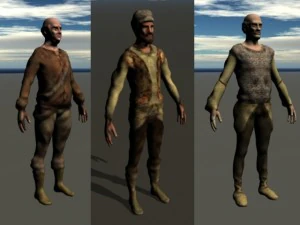 농부 남자 3 모델 팩 3D 모델