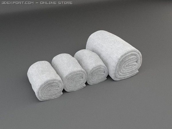 towel rolls 3D Model .c4d .max .obj .3ds .fbx .stl .blend 