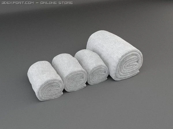 towel rolls 3D Model .c4d .max .obj .3ds .fbx .stl .blend