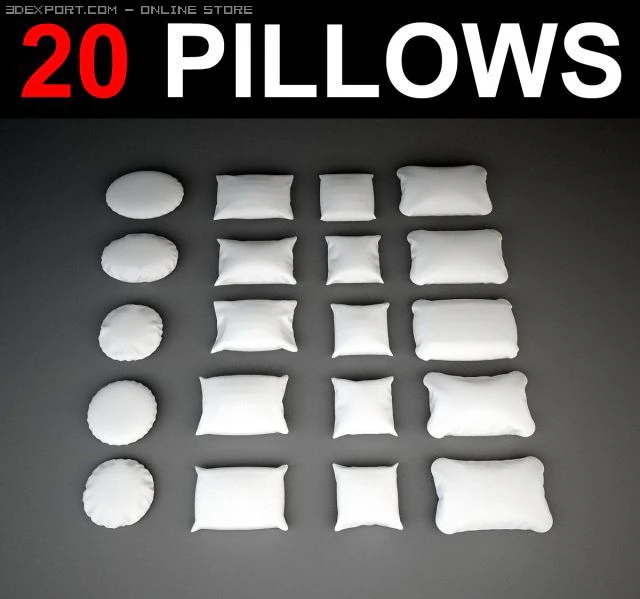 pillow collection 3D Model .c4d .max .obj .3ds .fbx .stl .blend