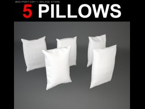 5 rectangular pillows 3D Model