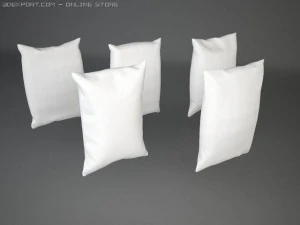 5 подушок прямокутної форми 3D Модель