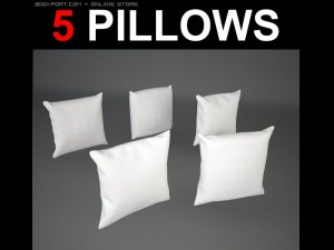 5 square pillows Modelo 3D