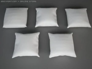 5 square pillows 3D Model