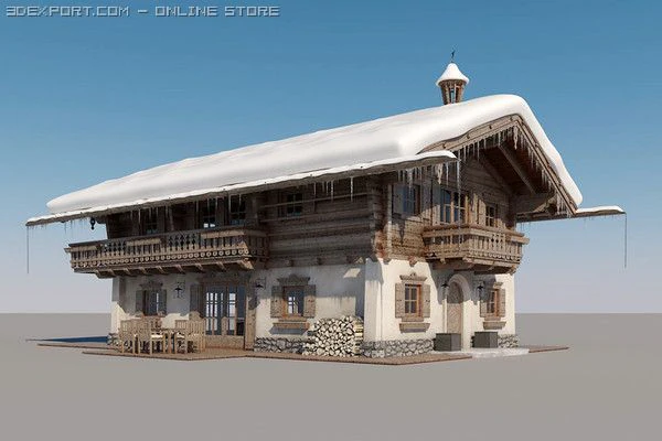 cottage cabin 3D Model .c4d .max .obj .3ds .fbx .stl .blend