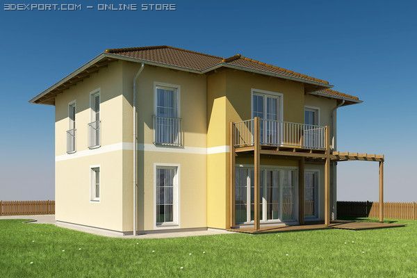 villa 3D मॉडल .c4d .max .obj .3ds .fbx .stl .blend 
