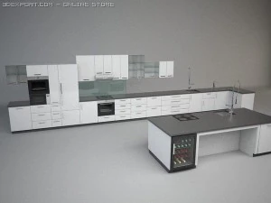 モジュール式キッチン 3Dモデル