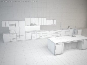 modular kitchen Model 3D