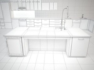 modular kitchen Model 3D