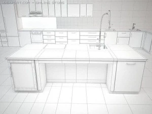モジュール式キッチン 3Dモデル