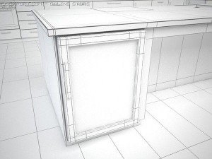 modular kitchen Model 3D