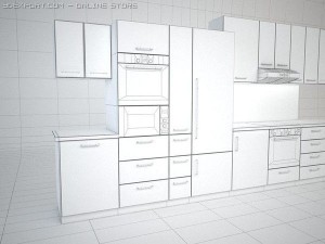 modular kitchen Model 3D
