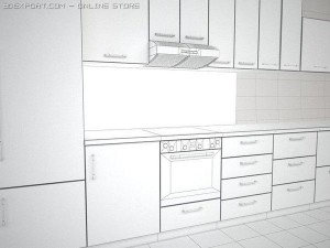 modular kitchen Model 3D