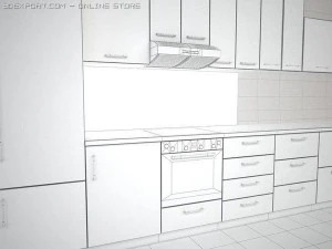 モジュール式キッチン 3Dモデル