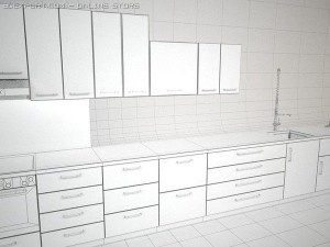 modular kitchen Model 3D