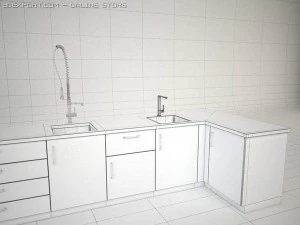 モジュール式キッチン 3Dモデル