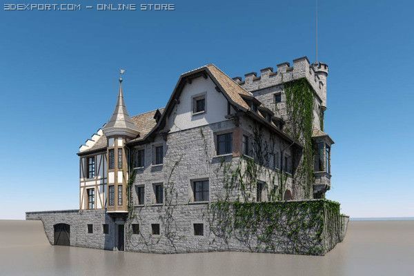castle Modelo 3D .c4d .max .obj .3ds .fbx .stl .blend 