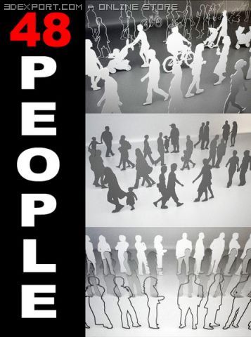 48 people shapes Modelo 3D .c4d .max .obj .3ds .fbx .stl .blend 